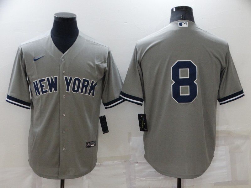 Men New York Yankees #8 No Name Grey Game 2022 Nike MLB Jersey->detroit tigers->MLB Jersey